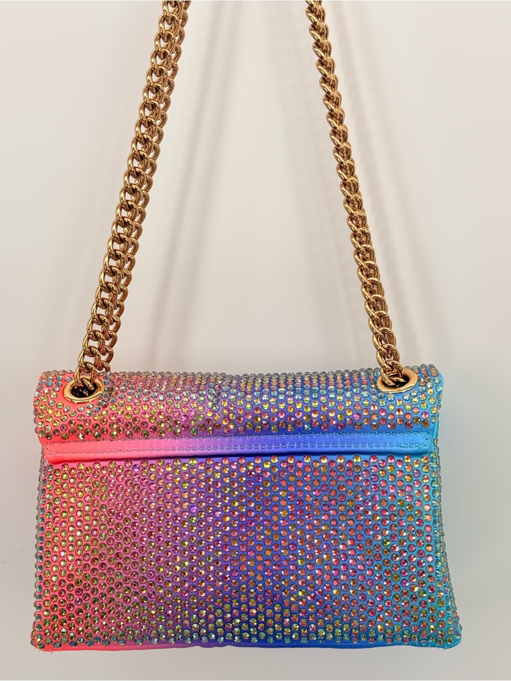 KURT GEIGER Mini Brixton Crystal Ombré Purple Rainbow Crossbody Bag NWT - Picture 4 of 14